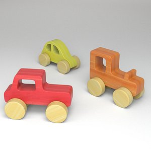 Wooden Cars 3D model