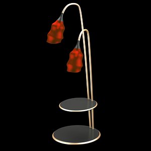 Modern floor lamp with red domes