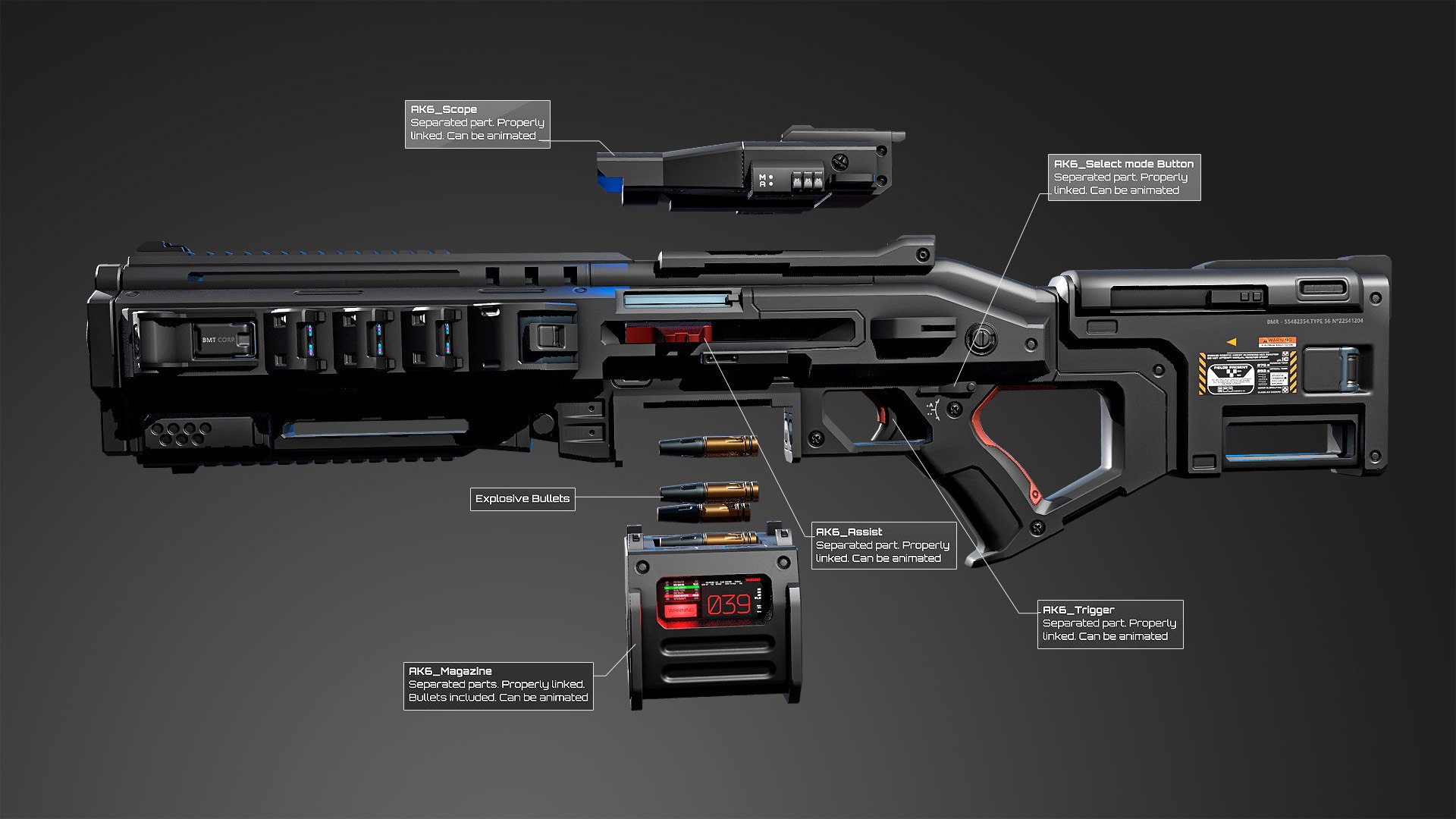 3D Model AK6 - Heavy MachineGun - TurboSquid 2463062