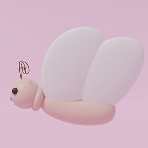 Cartoon Cute Butterfly 6 3D model