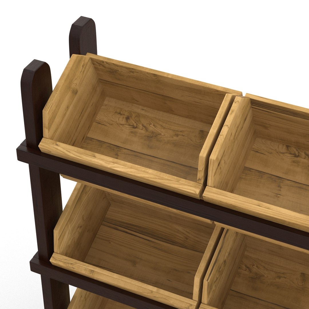 3d model of bakery display shelves 3