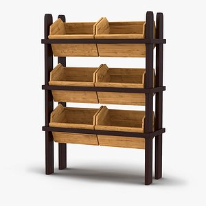 3d model of bakery display shelves 3