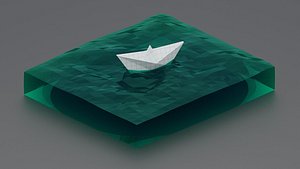 3D paper boat model