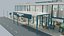 Stylized Regional Airport Terminal with ATC Tower Jetbridge Turboprop