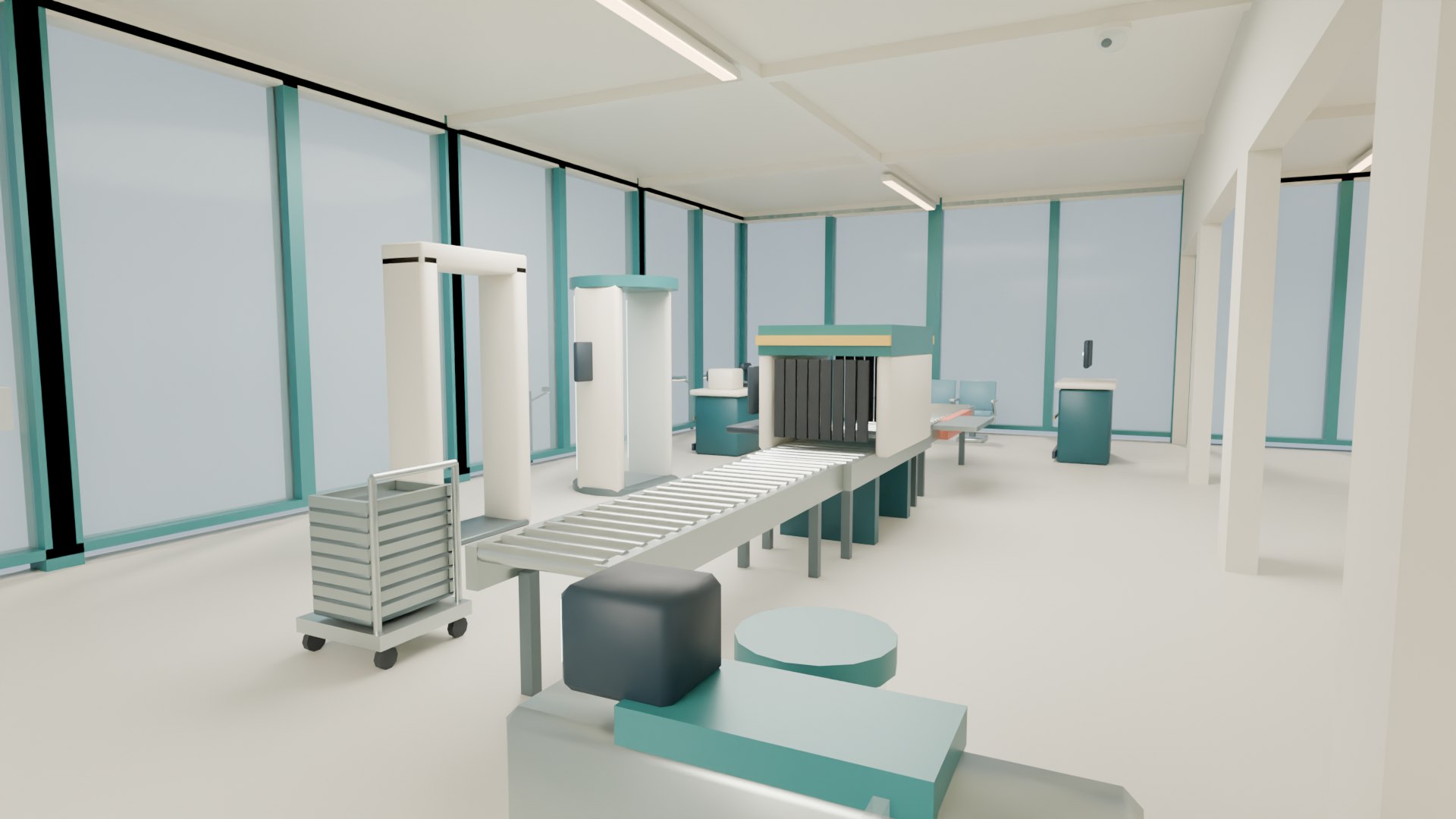 Stylized Regional Airport Terminal with ATC Tower Jetbridge Turboprop 3D https://p.turbosquid.com/ts-thumb/UV/QyK6Xs/IX/securitycheckpointwide/png/1793301362/1920x1080/fit_q87/4f8e57f9d1b3144bff9e47bddd0f844884d2cb17/securitycheckpointwide.jpg