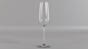 3D model Champagne flute glass