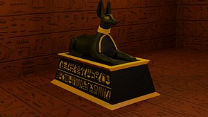 anubis dog form statue 3D model
