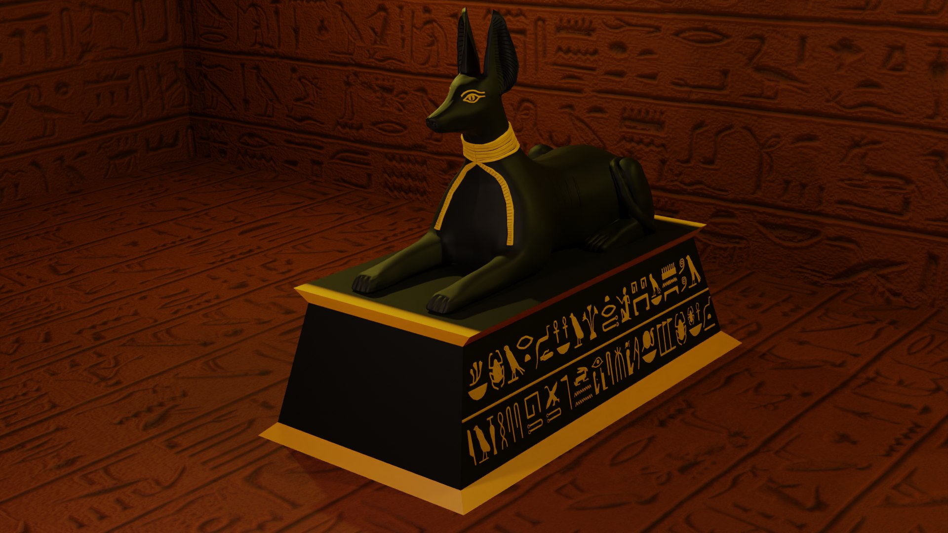 Anubis Dog Form Statue 3D Model - TurboSquid 1698472