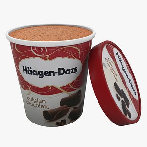 3D Haagen Dazs Belgian Chocolate ice cream model
