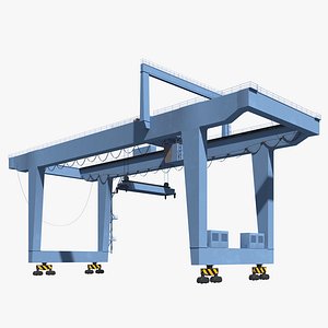 Seaport blue RTG crane long