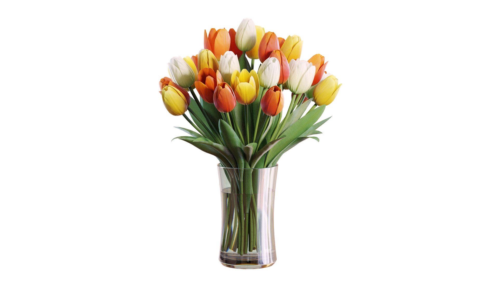 3D Flower Set 29 Multicolor Tulips Bouquet - TurboSquid 1959214