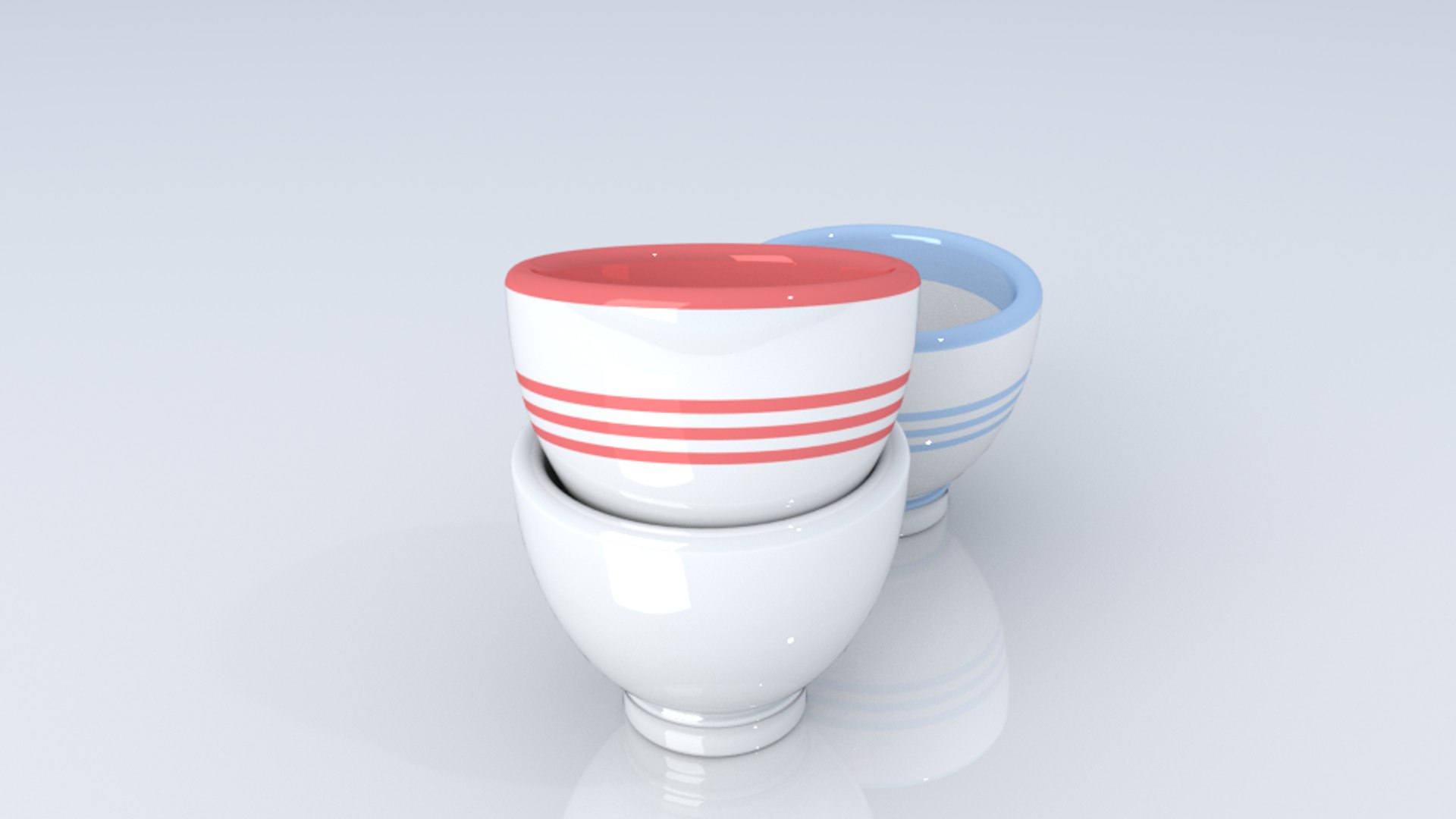 3d Asian Tea Cups Model