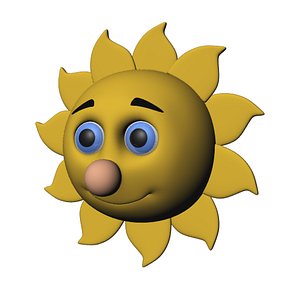 3D cartoon sun