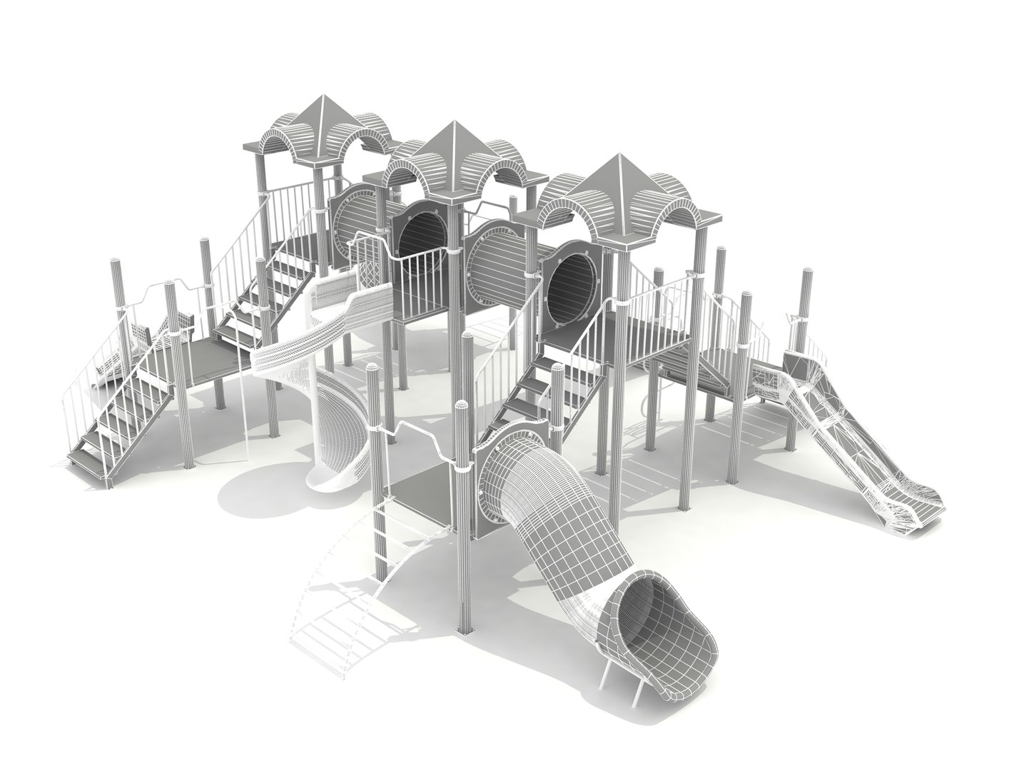 Metal playground slide 3D - TurboSquid 1554018