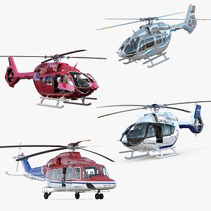 rigged private helicopters 2 3D model