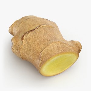 3D Ginger Root Half Cut 1