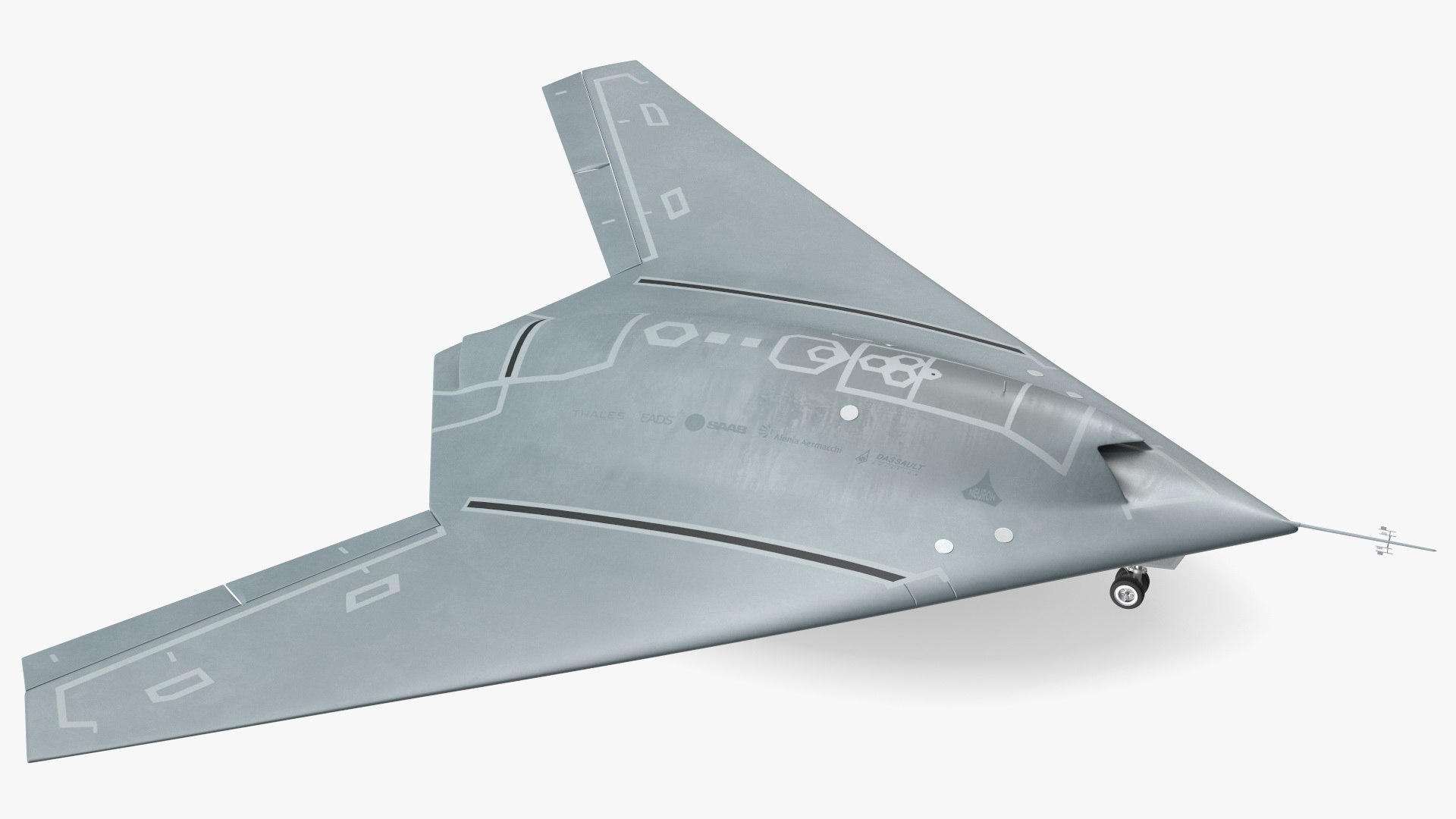 Stealth UCAV Rigged 3D model preview