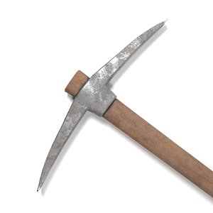 Low poly PBR Simple Pickaxe 2K Game Ready 3D model