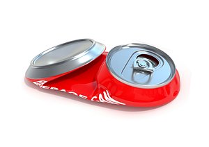 3D Crushed Beverage Can 02 model