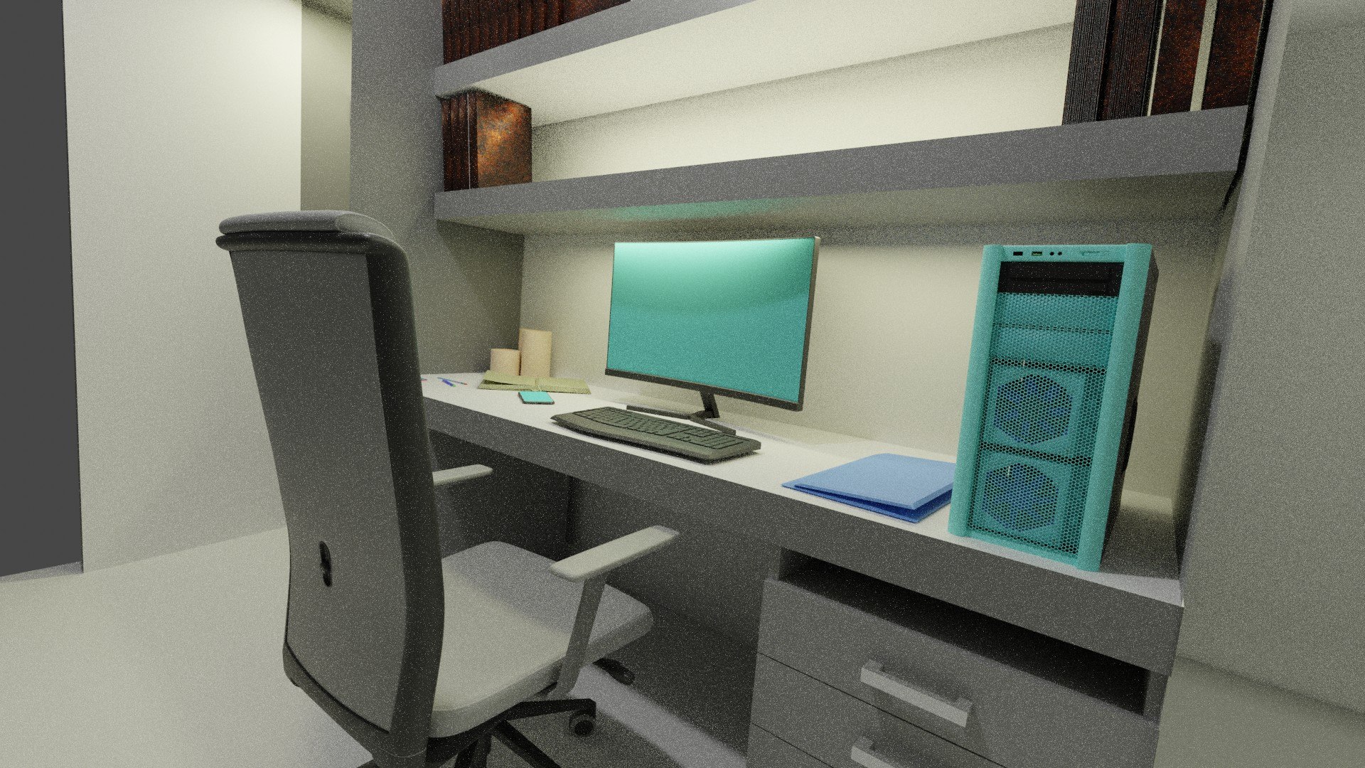 Blender Desk Room 3D Model - TurboSquid 1727765