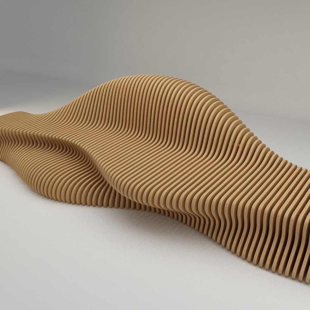 3D Waiting Bench Wood Wave - TurboSquid 1225400