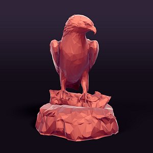 3D Print Ready Polygonal Eagle Figurine