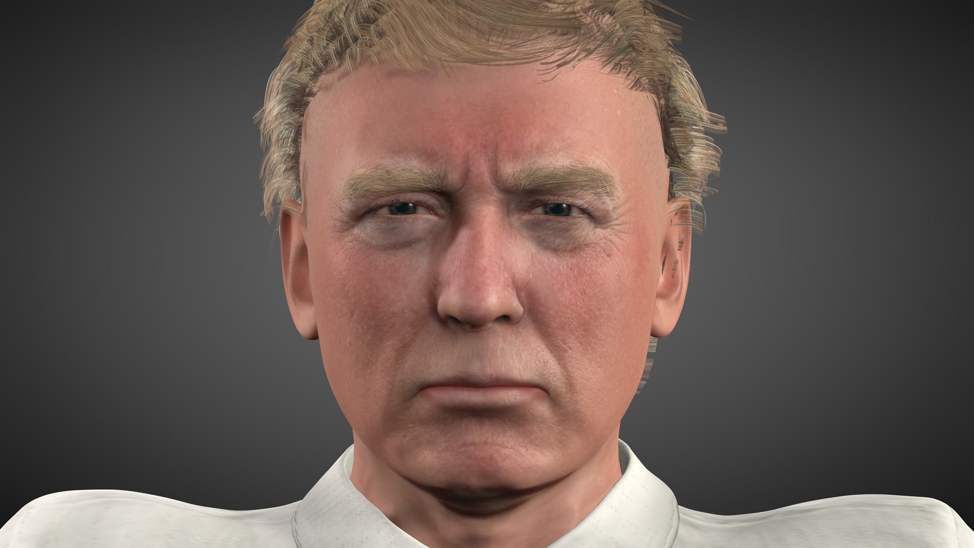 3D Donald Trump - Realistic 3D Male Character Model https://p.turbosquid.com/ts-thumb/UW/AXBu7S/2d/face1/jpg/1755244774/1920x1080/fit_q87/6bae8e494f1e6a646c2be46e8a2c2f335d71e24e/face1.jpg