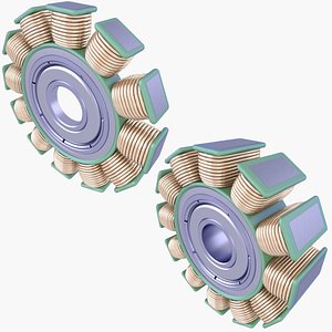 3D 2 Brushless Electric Motor Stators SET v4