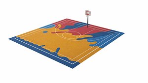 Stylized  Street Basketball Court 3D