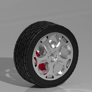 Car wheel complete with rim and brake
