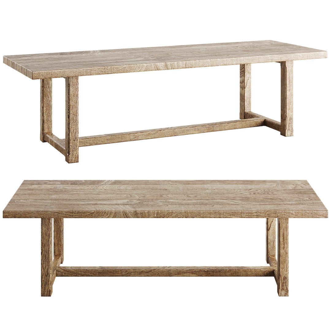 Restoration Hardware Cayden Campaign Dinning Table 3D model