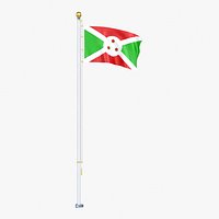 Burundi Flag Stand Pole Animated Loop