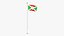 Burundi Flag Stand Pole Animated Loop
