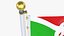 Burundi Flag Stand Pole Animated Loop