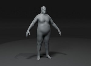 3D model Male Body Fat Base Mesh 3D Model 20k Polygons