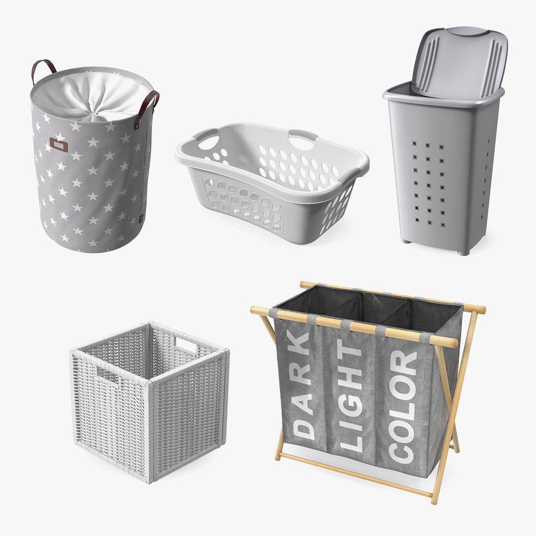 Laundry Baskets Collection 3 3D model preview