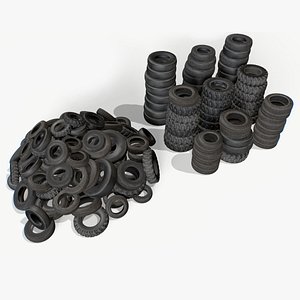 3D model Tire Pile Junk