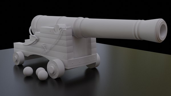 3D war cannon model