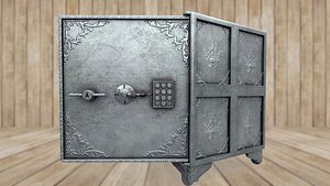 Vintage metal safe PBR game ready Low-poly 3D model 3D