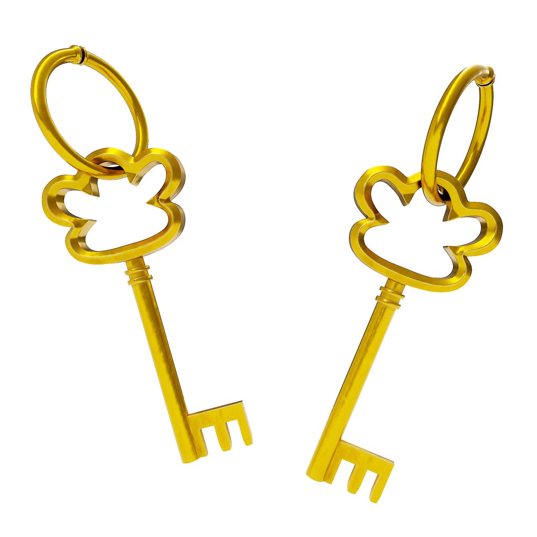 Antique gold key 3d model 3D model - TurboSquid 1976565