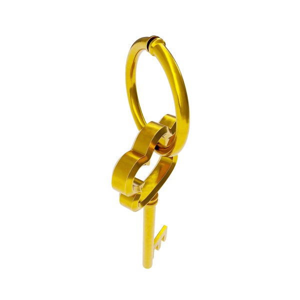 Antique gold key 3d model 3D model - TurboSquid 1976565