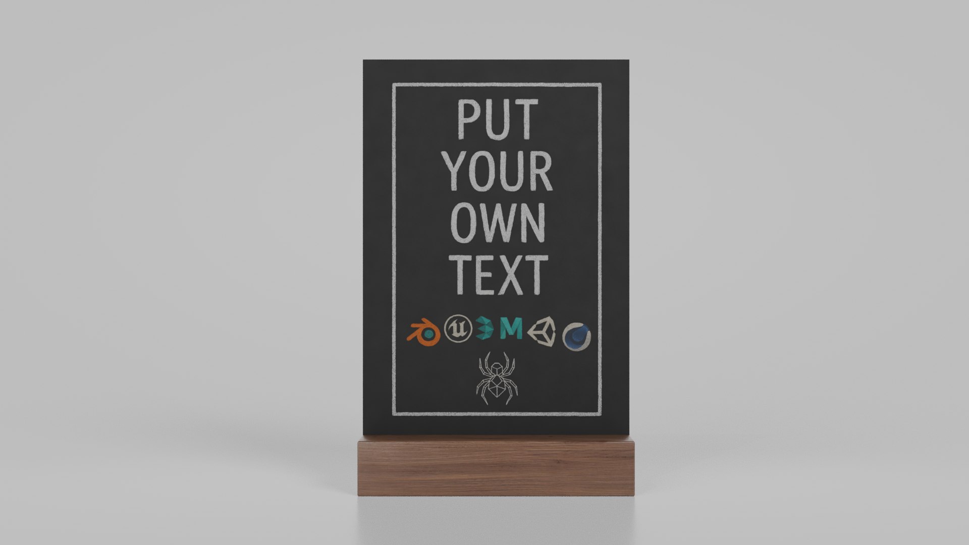 Regular Triangle Stand Counter Top Chalkboard Sign Customizable 3D ...