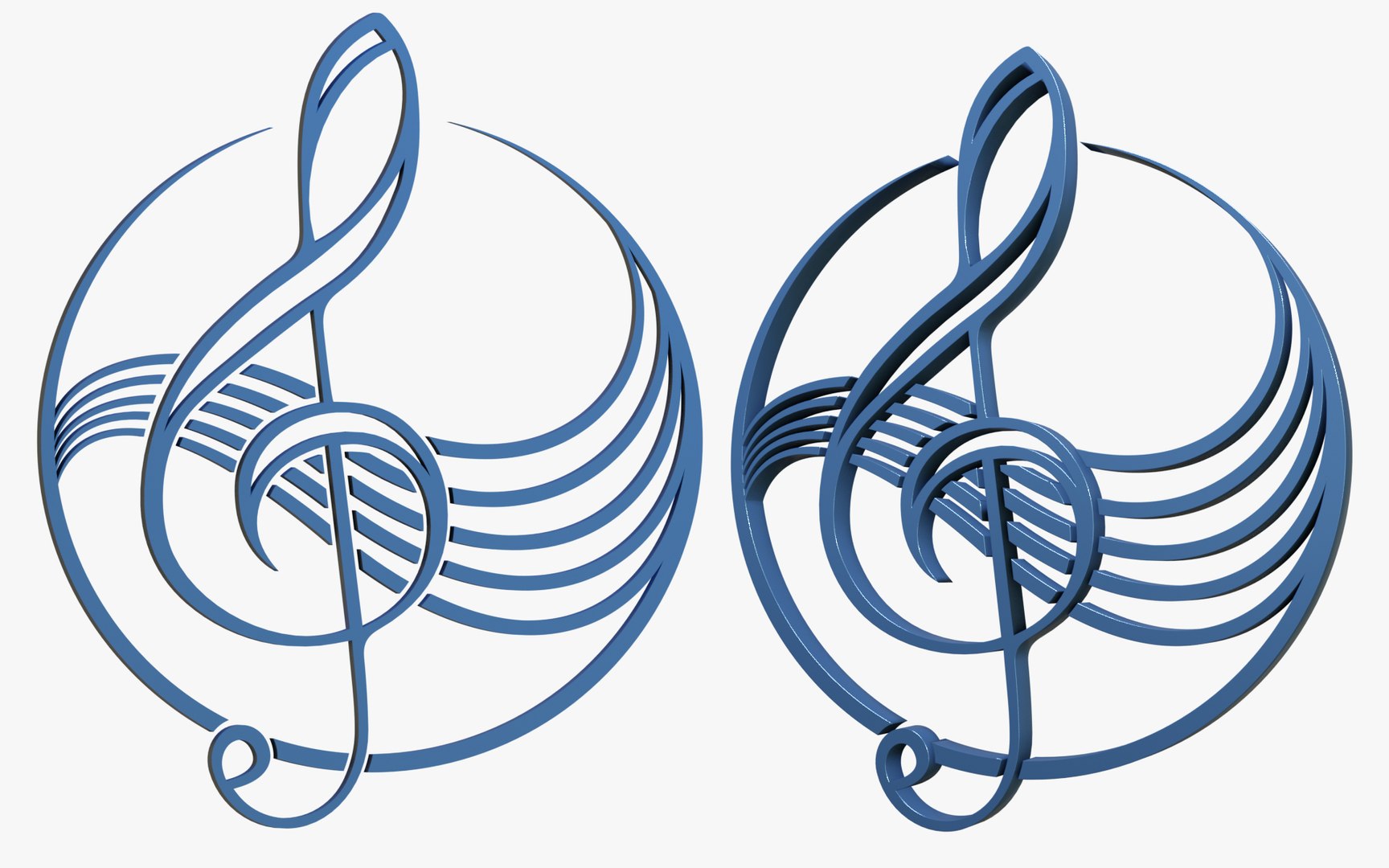 3D Logo of a treble clef model - TurboSquid 2182078