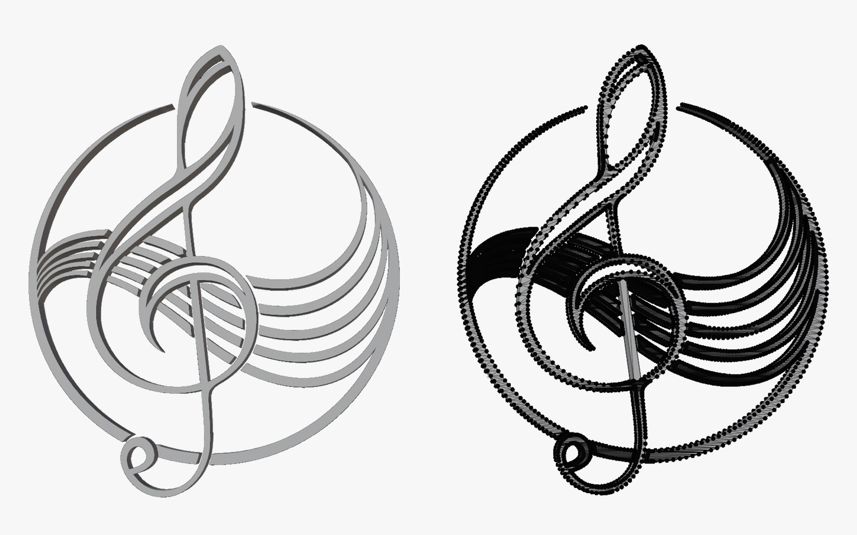 3D Logo of a treble clef model - TurboSquid 2182078