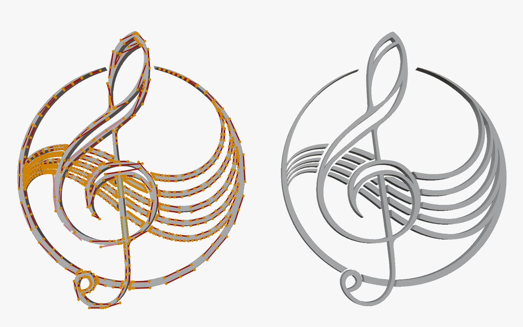 3D Logo of a treble clef model - TurboSquid 2182078