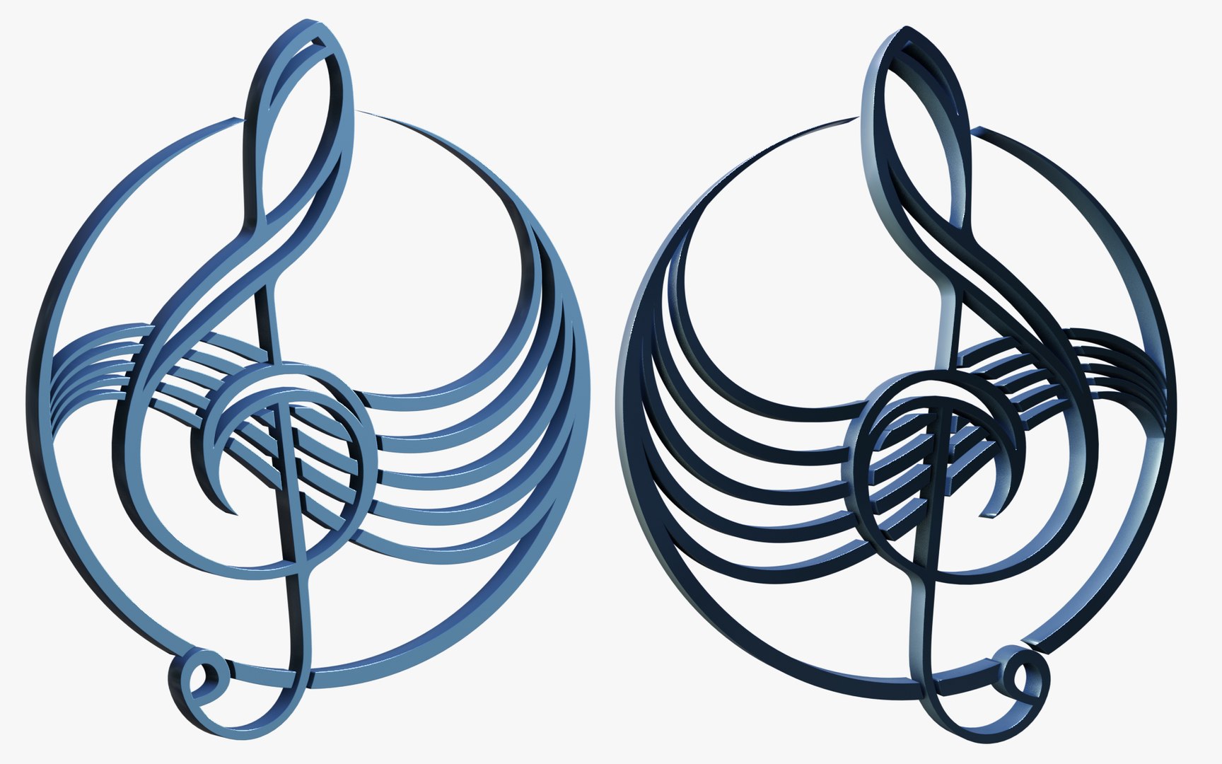 3D Logo of a treble clef model - TurboSquid 2182078