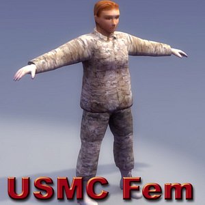 usmc military rigged 3d model