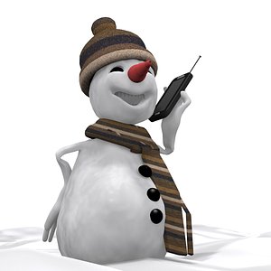 snowman talking phone