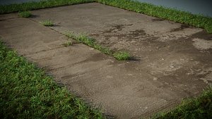 3D 8ft by 12ft Slab of Farm Pavement model