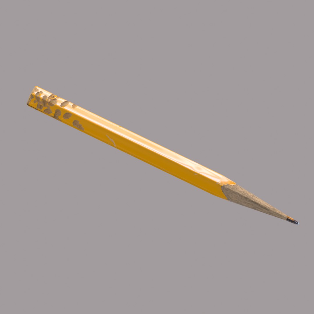 nibbled yellow pensil model https://pturbosquid